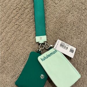 lululemon athletica Green and Mint dual pouch wristlet